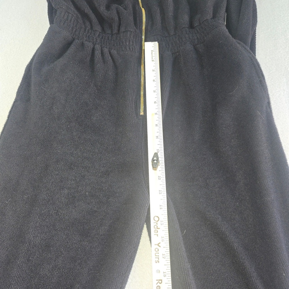 Fabletics Jumpsuit Womens XL Black Ribbed Full Zip Mock Neck Long Sleeve Jogger - Picture 8 of 8